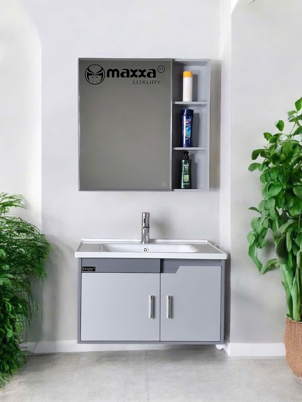 Bộ Chậu tủ Lavabo 804 gương thường không vòi, không Xp